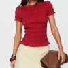 A new solid-color grid casual, versatile, fitted, waist-cinching, pleated short-sleeved top from Europe and America Application Scenario